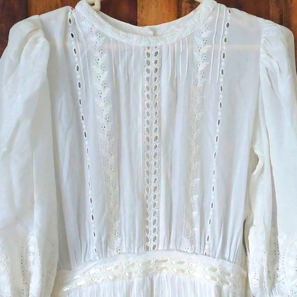 Loveshackfancy White Ecru Lorelei Dress Size XS Bohemian Festival - Picture 7 of 16